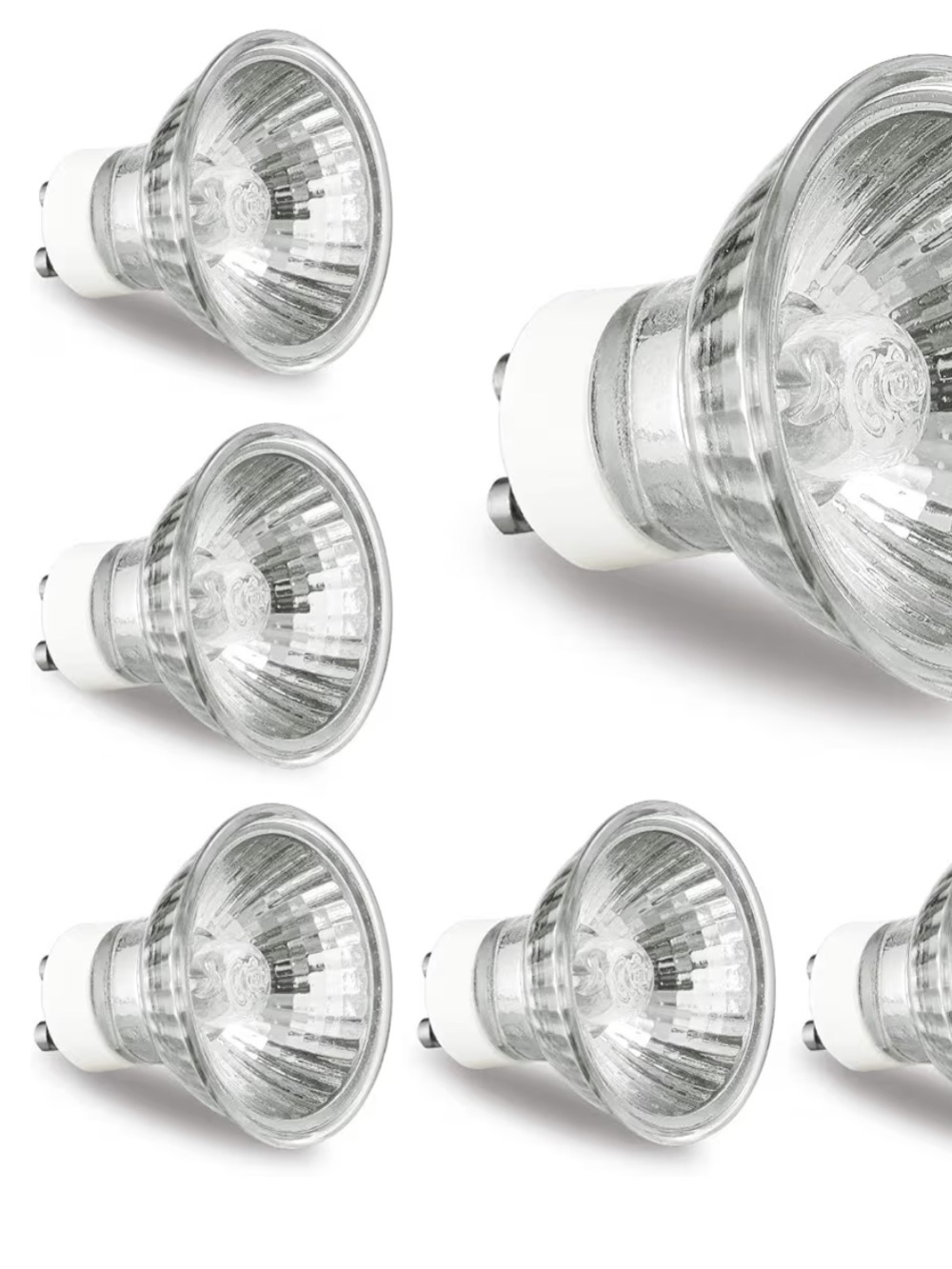 GU10 Halogen Spot Light Bulbs - Clear (Pack of 5)